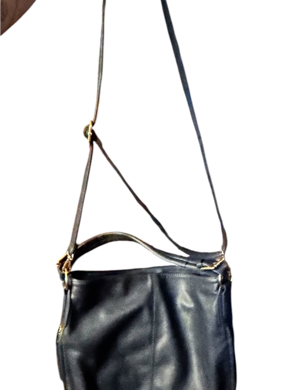 Wrangler Black Leather Hobo Bag with Adjustable Strap